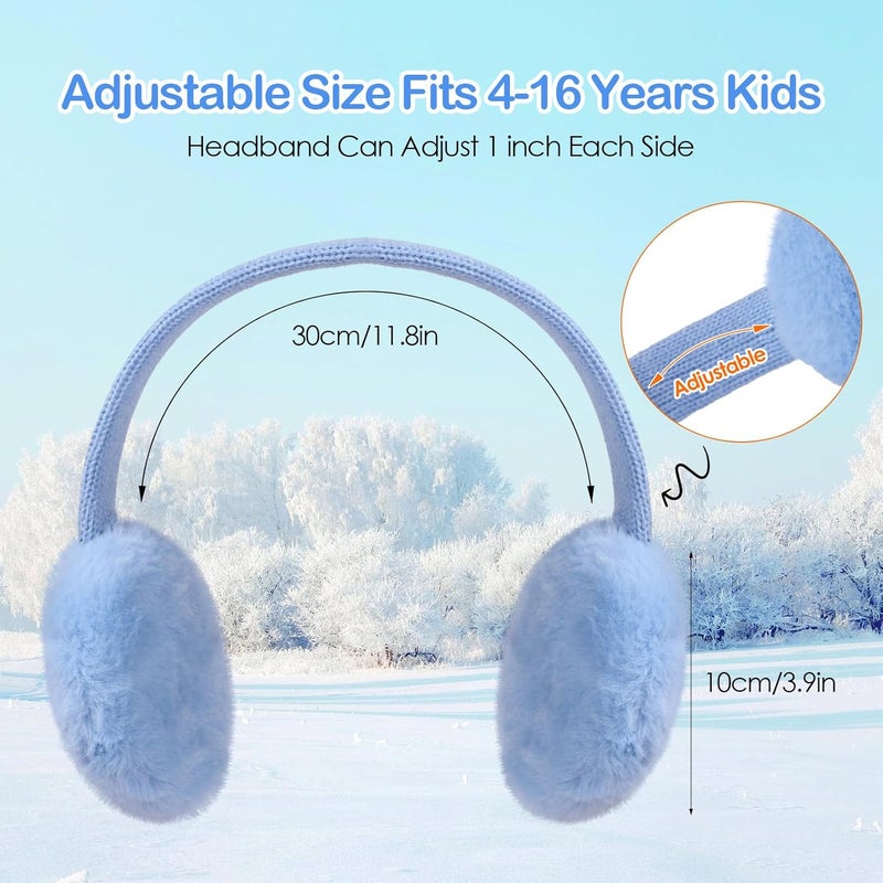 ACTLATI Kids Knit Unicorn Earmuffs and Gloves Set Girls Plush Ear Muffs Winter Outdoor Ear Warmers and Mittens Set - Image 2